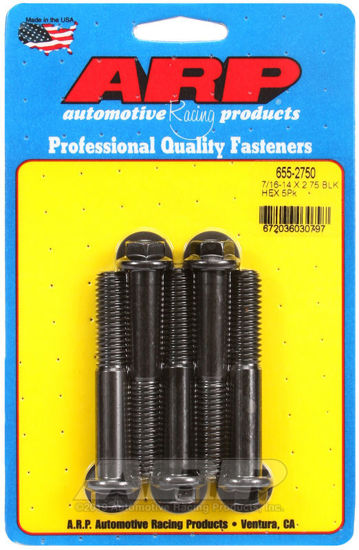 Bilde av 7/16-14 X 2.750 hex 1/2 wrenching black oxide bolts