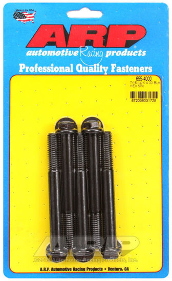 Bilde av 7/16-14 X 4.000 hex 1/2 wrenching black oxide bolts