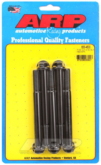 Bilde av 7/16-14 X 4.500 hex 1/2 wrenching black oxide bolts