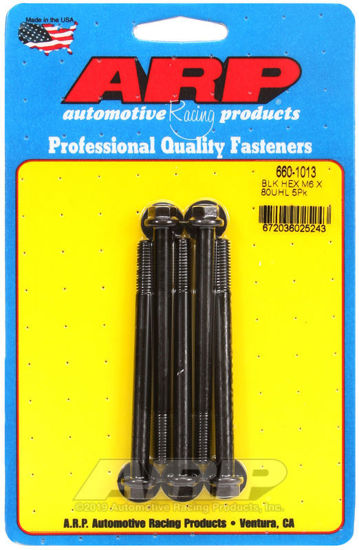 Bilde av M6 x 1.00 x 80 hex black oxide bolts