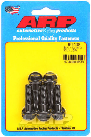 Bilde av M8 x 1.25 x 30 hex black oxide bolts