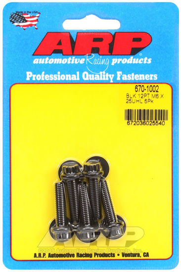 Bilde av M6 x 1.00 x 25 12pt black oxide bolts