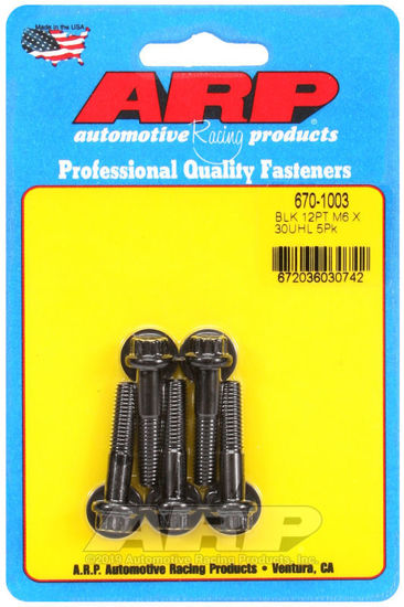 Bilde av M6 x 1.00 x 30 12pt black oxide bolts