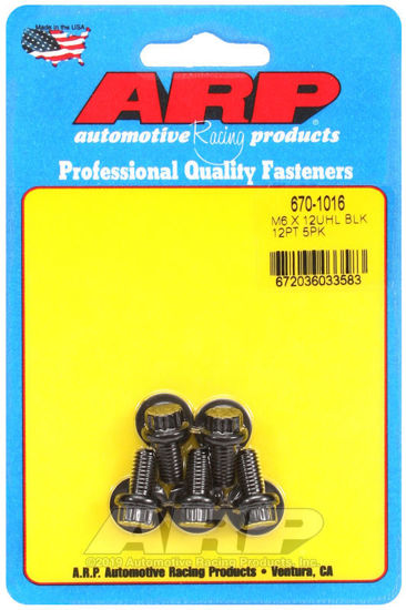 Bilde av M6 x 1.00 x 12  12pt black oxide bolts