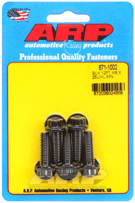Bilde av M8 x 1.25 x 25 12pt black oxide bolts