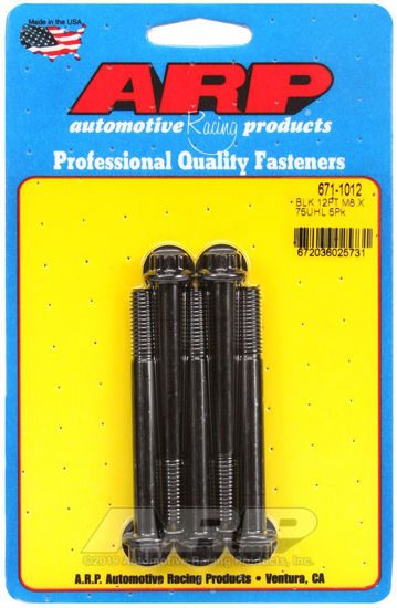 Bilde av M8 x 1.25 x 75 12pt black oxide bolts