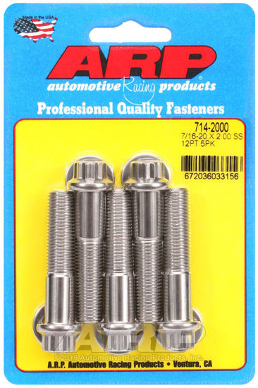 Bilde av 7/16-20 x 2.000 12pt SS bolts