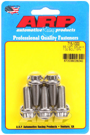 Bilde av 3/8-24 x 1.000 12pt 7/16 wrenching SS bolts