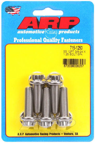 Bilde av 3/8-24 x 1.250 12pt 7/16 wrenching SS bolts