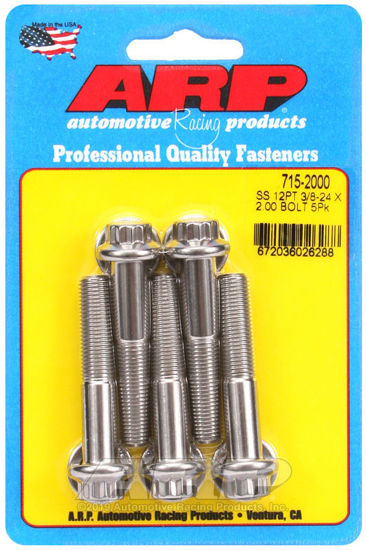 Bilde av 3/8-24 x 2.000 12pt 7/16 wrenching SS bolts