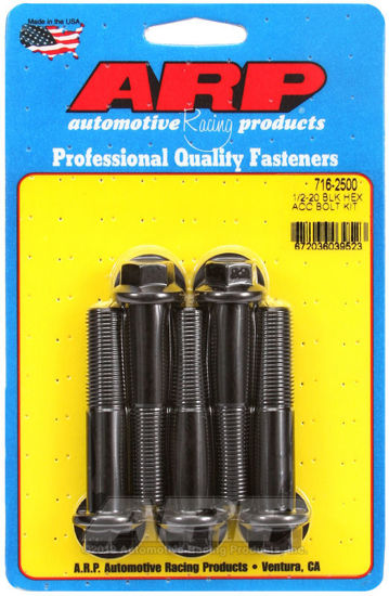 Bilde av 1/2-20 x 2.500 hex black oxide bolts