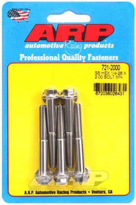Bilde av 1/4-28 x 2.000 hex SS bolts
