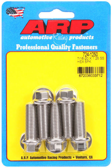 Bilde av 7/16-20 x 1.250 hex SS bolts