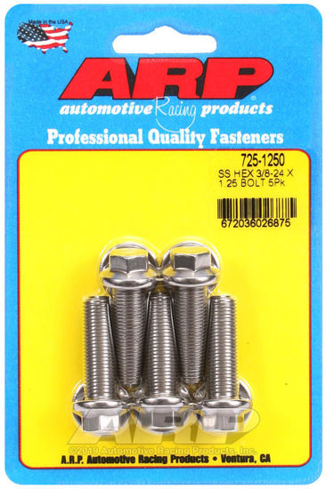 Bilde av 3/8-24 x 1.250 hex 7/16 wrenching SS bolts