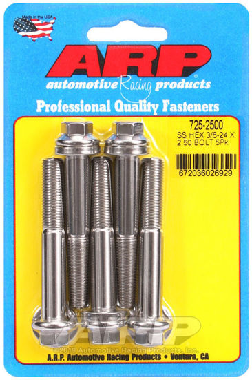 Bilde av 3/8-24 x 2.500 hex 7/16 wrenching SS bolts