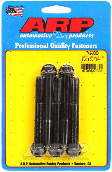 Bilde av 3/8-24 x 3.000 12pt black oxide bolts