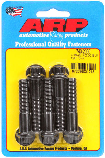 Bilde av 7/16-20 x 2.000 12pt black oxide bolts