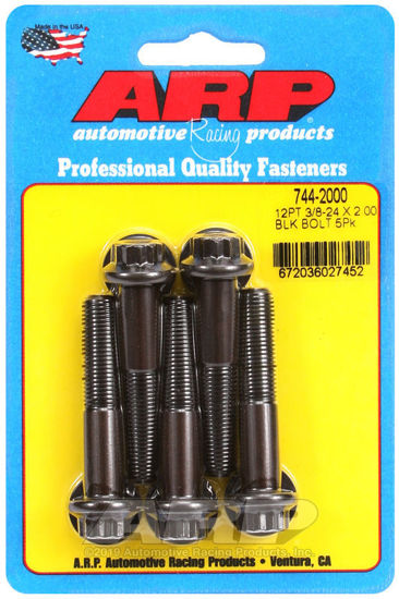 Bilde av 3/8-24 x 2.000 12pt 7/16 wrenching black oxide bolts