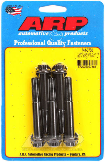 Bilde av 3/8-24 x 2.750 12pt 7/16 wrenching black oxide bolts