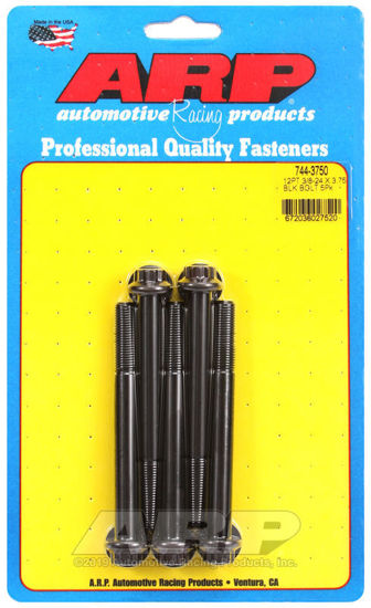 Bilde av 3/8-24 x 3.750 12pt 7/16 wrenching black oxide bolts