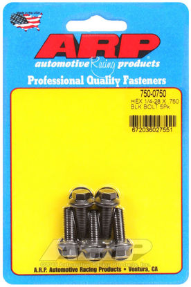 Bilde av 1/4-28 x .750 hex black oxide bolts