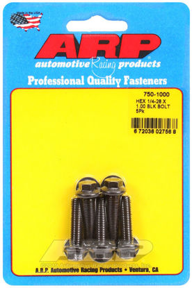 Bilde av 1/4-28 x 1.000 hex black oxide bolts
