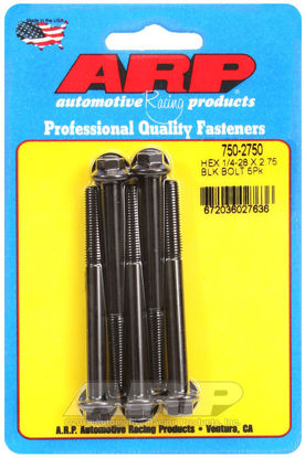 Bilde av 1/4-28 x 2.750 hex black oxide bolts