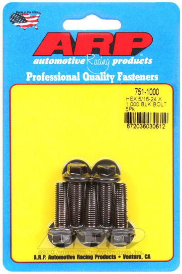 Bilde av 5/16-24 x 1.000 hex black oxide bolts