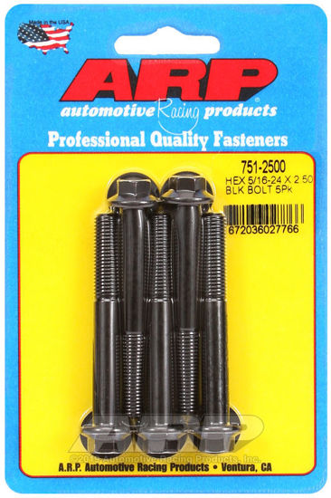 Bilde av 5/16-24 x 2.500 hex black oxide bolts