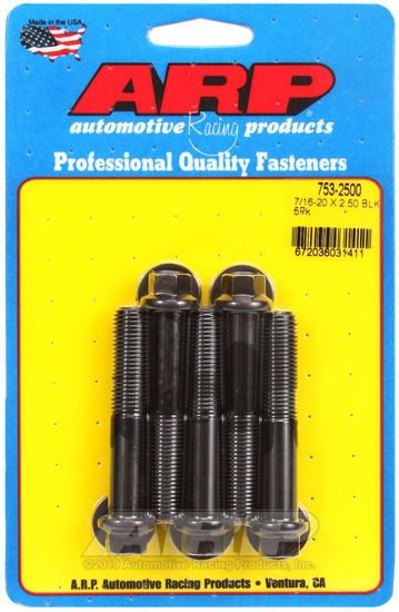 Bilde av 7/16-20 x 2.500 hex black oxide bolts