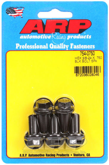 Bilde av 3/8-24 x .750 hex 7/16 wrenching black oxide bolts