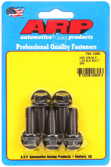 Bilde av 3/8-24 x 1.000 hex 7/16 wrenching black oxide bolts