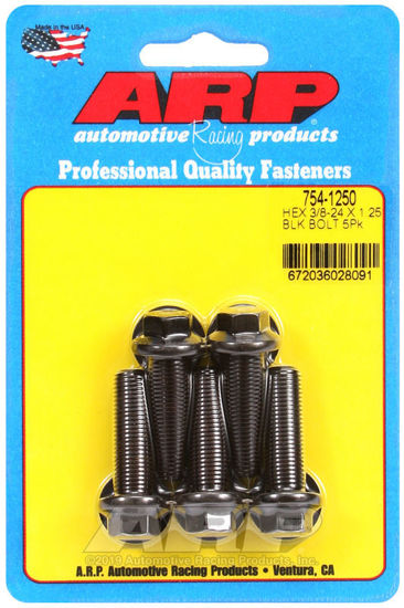 Bilde av 3/8-24 x 1.250 hex 7/16 wrenching black oxide bolts