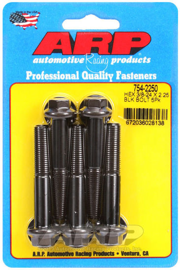 Bilde av 3/8-24 x 2.250 hex 7/16 wrenching black oxide bolts