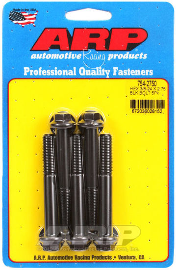 Bilde av 3/8-24 x 2.750 hex 7/16 wrenching black oxide bolts