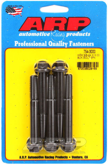 Bilde av 3/8-24 x 3.000 hex 7/16 wrenching black oxide bolts