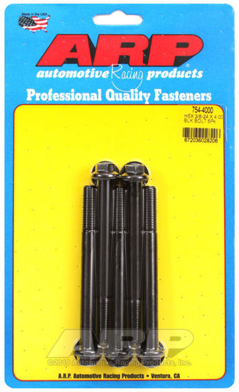 Bilde av 3/8-24 x 4.000 hex 7/16 wrenching black oxide bolts