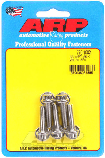 Bilde av M6 x 1.00 x 25 12pt SS bolts