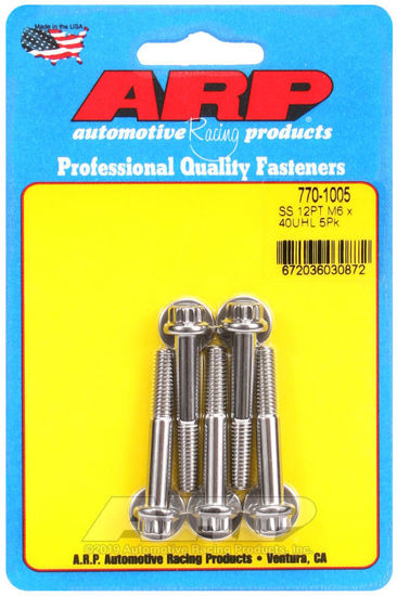 Bilde av M6 x 1.00 x 40 12pt SS bolts