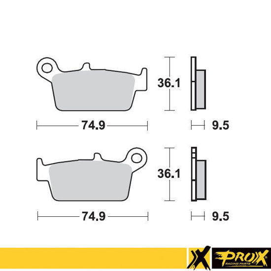 Bilde av ProX Rear Brake Pad CR125/250/500 '87-01 + YZ125/250 '98-02