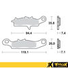 Bilde av ProX Front Brake Pad KFX450R '08-14 (Left) + KVF650 Brute Fo