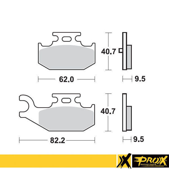 Bilde av ProX Rear Brake Pad YXR660 Rhino '04-06 (Left) + YFM700R Rap
