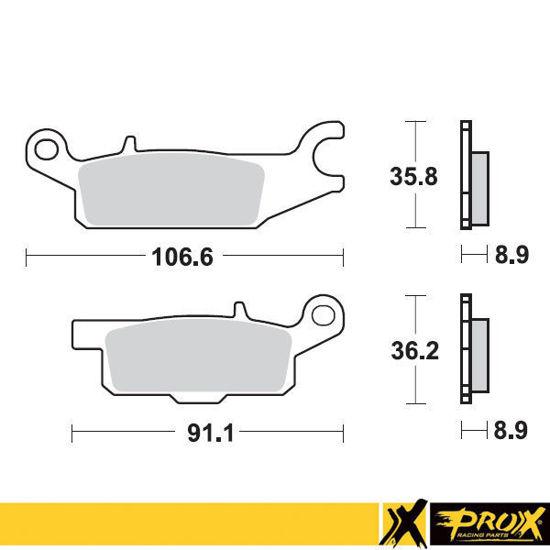 Bilde av ProX Rear Brake Pad YFM550/700F Grizzly '07-24 (Left)