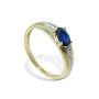 Diamantring gull med 0,01 ct W-P & safirer-BUR615193 