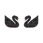 SSwarovski Iconic Swan Pierced Earring Jackets, Black, Rose-gold tone plated øredobber - 5193949