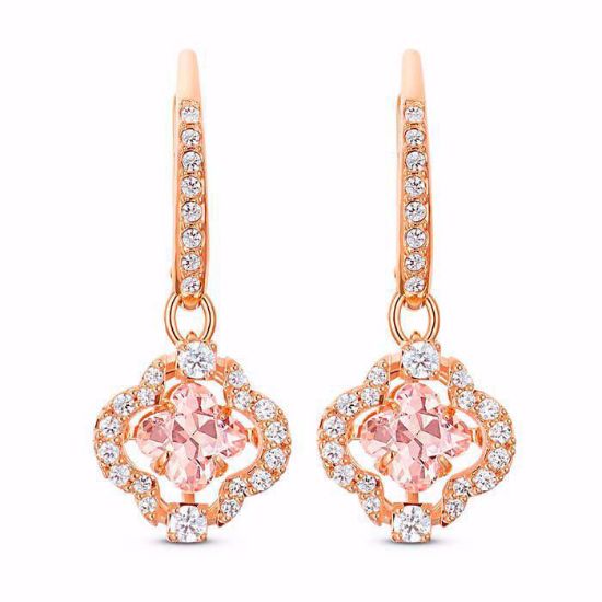 Swarovski Sparkling Dance Clover Pierced Earrings, Pink, Rose-gold tone plated øredobbe - 5516477/5604198