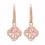 Swarovski Sparkling Dance Clover Pierced Earrings, Pink, Rose-gold tone plated øredobbe - 5516477/5604198