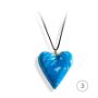 Hjertesmykke Lyse blå, 25x23 mm, med snor -28020731