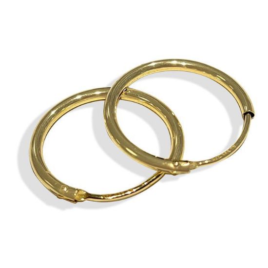 Gulløredobber øreringer. Gult gull 14 kt, 15 mm - 158700