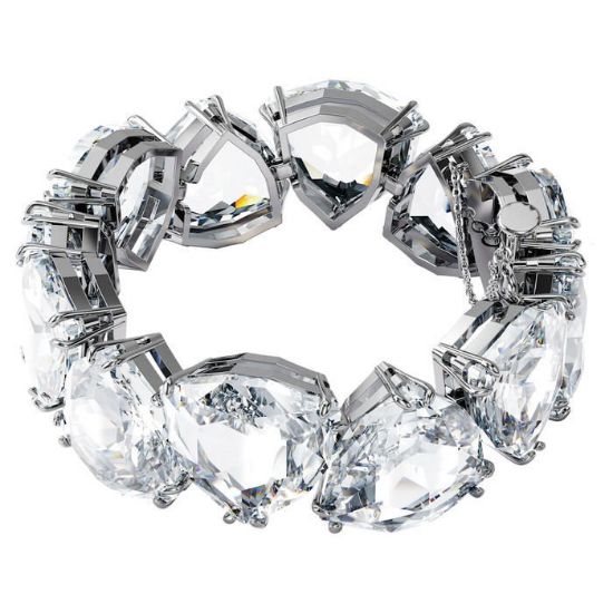 Swarovski årmband Millenia bracelet Triangle cut crystals, white, rhodium plated - 5599194